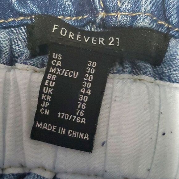 Boho Trendy Ultra High Waist Paperbag Straight Leg Button Fly Jeans 30 - Picture 11 of 12